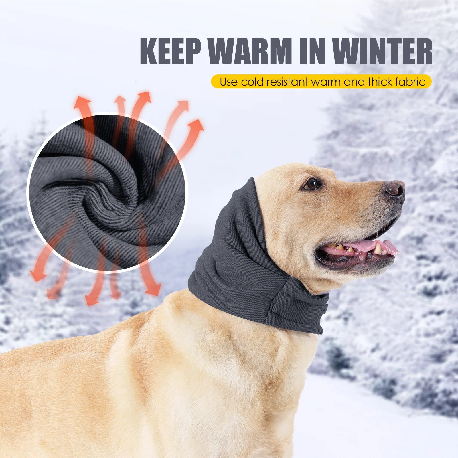 Dog Calming Hoodie No Shake Ear Wraps,Dog Ear Head Covers for Noise Reduction & Anxiety Relief,Dog Ear Headband Muffs Head Wraps