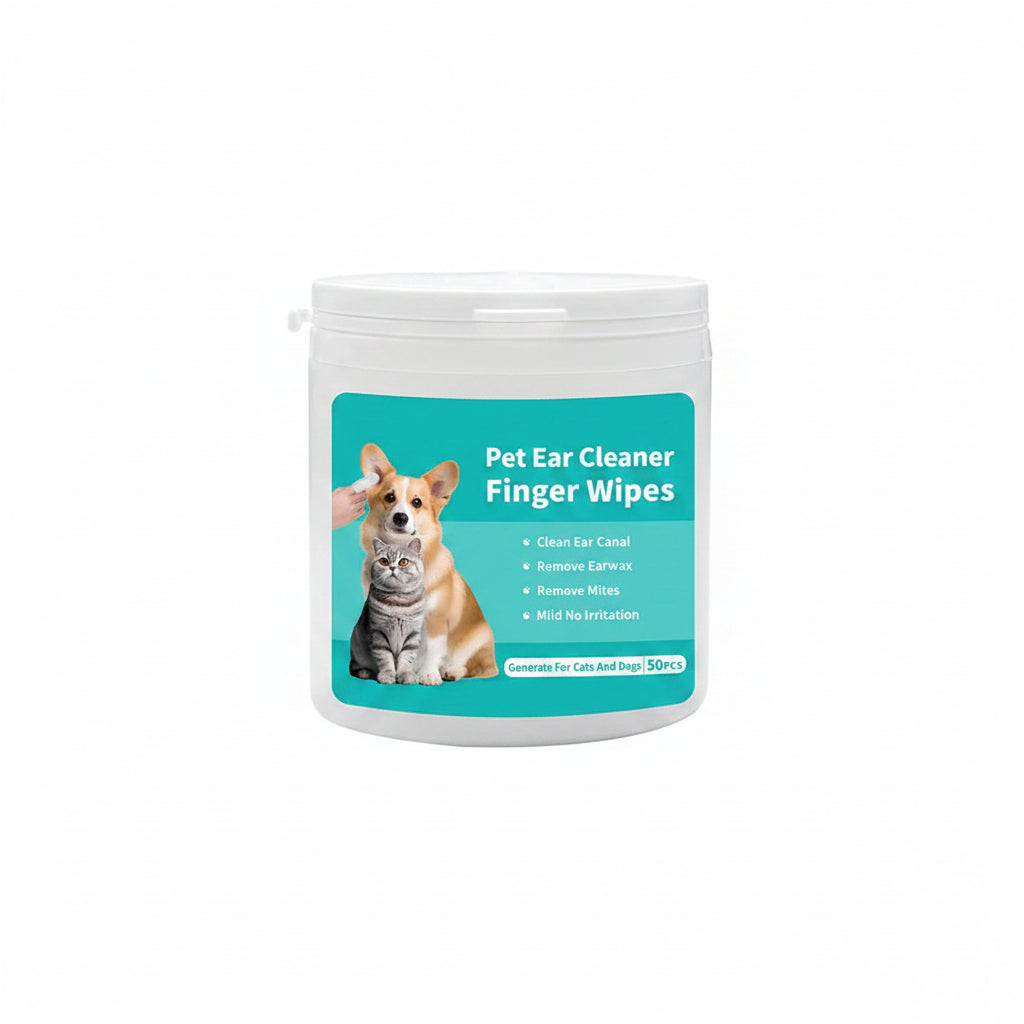 50 PCS Pet Cleaning Products Ear Cleaning Wipes Ear Care Fingertips Ear Mite Removal Cat and Dog Ear Cleaning Pet Products