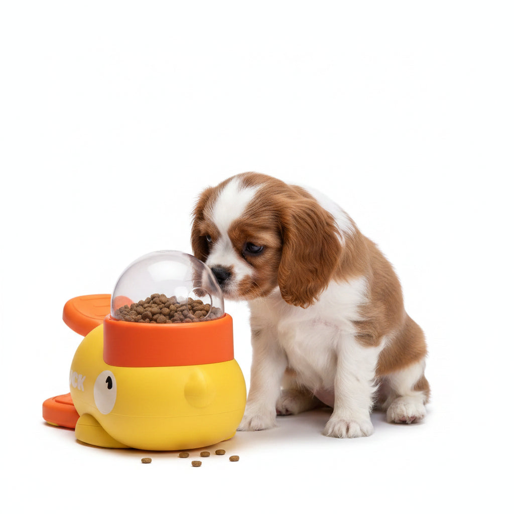 Dog, Cat, Pet Feeder, Little Yellow Duck, Interactive Puzzle Dog Feeding Machine, Puppy, Missing Food Toy, Anti-Slip Bottom